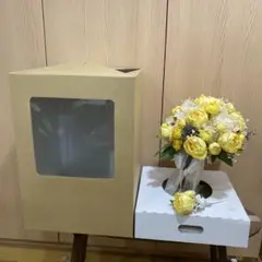 ウェディングブーケ　箱付き　イエロー　約30センチ