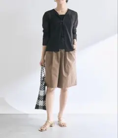 RIVE DROITE 【大人が穿きやすい】ハーフパンツ　ブラウンのサムネイル