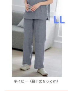 B [새상품] LL 코튼 린넨 더블 거즈 룸팬츠 네이비 더블 거즈 파자마