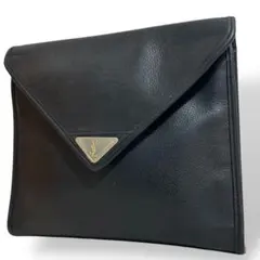 美品　イヴサンローラン クラッチバッグ セカンドバッグ ヴィンテージ 金ロゴ