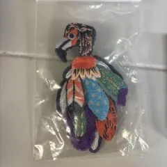 ラカム　立体刺繍ブローチ　 フラミンゴ(カラフル)