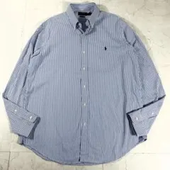 ✨未使用級 ポロラルフローレン QRタグ 近年モデル ストライプ シャツ XL
