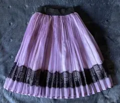 120★アナスイミニ プリーツレースロングスカート