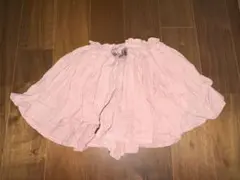 ピンク コットン フリル付きスカートキュロット 100cm