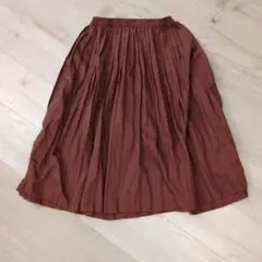 earth music&ecology　ブラウン プリーツ フレアスカート