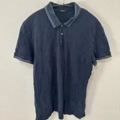 Theory ネイビー ポロシャツ M ライン メンズ オフィスのサムネイル