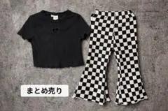 SHEIN ハート穴Tシャツとチェッカーパンツセット 12-18M