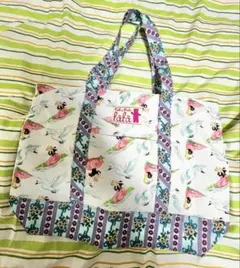 fafa⚫︎フェフェ⚫︎花柄⚫︎スワン⚫︎トートバッグ⚫︎マザーズバッグ⚫︎カバンのサムネイル