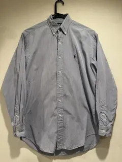 Ralph Lauren チェック柄長袖シャツ 青