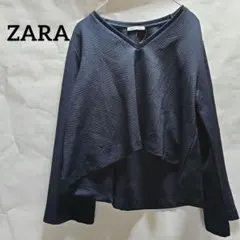 ZARA Trafaluc ネイビー Vネック 長袖