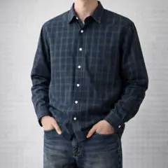 美品　eddie bauer 長袖シャツ　チェック　XSサイズ　古着　春　薄手