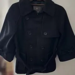 ブラック ダブルブレスト コート