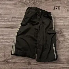 黒いカーゴパンツ サイドストライプ付き170