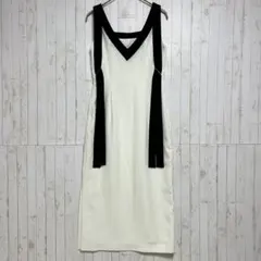 ◆ジャスグリッティー　バイカラーワンピース　ロング　スリット　Vネック　華やか