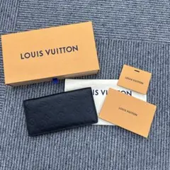 LOUIS VUITTON ブラック 長財布 イニシャル有り（M.O） - メルカリ