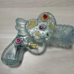 クリアブルー ハート型おもちゃガン シール付き