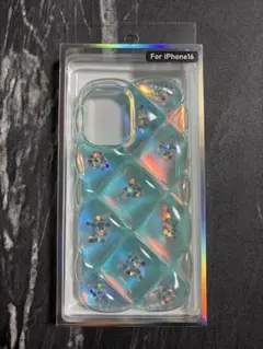 iPhone16ケース　クリアキルティングケース　オーロラインナーシート付