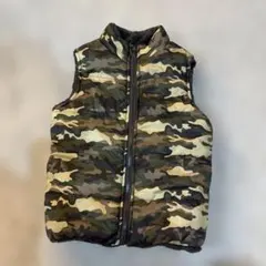 迷彩 ダウンベスト フリース裏地付き