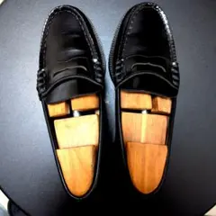 美品☆HARUTA 906コインローファー24㎝EEE本革 ブラックメンズ日本製