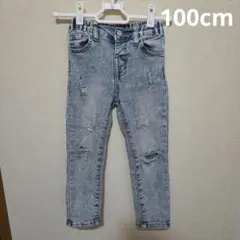 キッズ ダメージ加工 デニムパンツ ライトブルーのサムネイル
