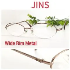 JINS Wide Rim Metal ジンズ メガネ 眼鏡 ハーフリム 軽量