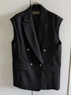 RISLEY ブラック ダブルブレスト ベスト
