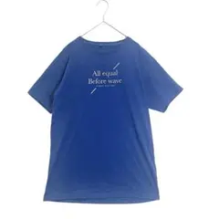 イッカ ロゴTシャツ 半袖 カットソー M ブルー 青 綿100% シンプルのサムネイル