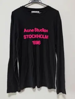 Acne Studios ロンT ブラック ピンク文字 Sのサムネイル