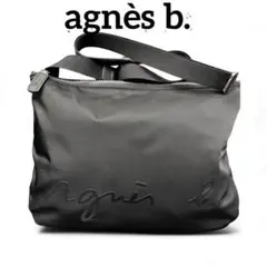 【美品】agnes b. ショルダーバッグ ブラック　ブルー　ナイロン