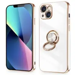 iPhone13 ケース リング付き 耐衝撃 360°回転 スタンド機能 TPU