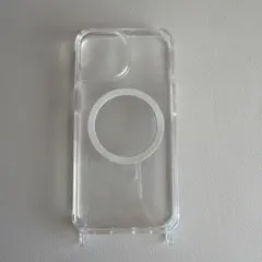 MagSafe対応　iPhone15ケース　透明　ストラップ対応