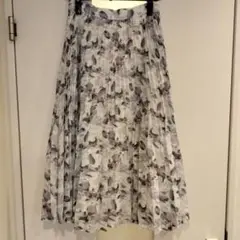 PROPORTION プリーツロングスカート グレー系 総柄