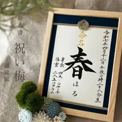 命名書オーダー　水引フレーム「祝い梅」通常版