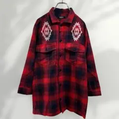 しまむら Doublefocus チェック柄長袖シャツ L