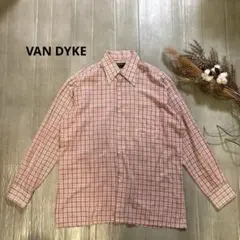 VAN DYKE／ヴィンテージ／チェックシャツ／古着好き／赤×白／F
