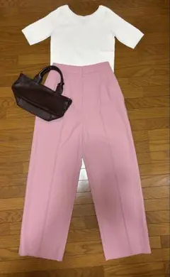 プラステ 綺麗め　オフィスカジュアルパンツセットアップ ピンク Mサイズ