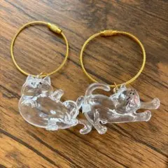 毛を入れられる☆猫型アクリルキーホルダー2個セットのサムネイル