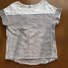 ボーダー 半袖 Tシャツ ホワイト ブラウンのサムネイル