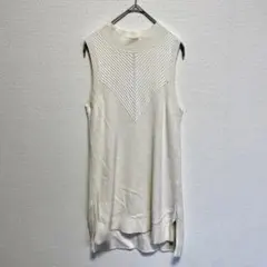 BANANA REPUBLIC ノースリーブ リブニットトップス アイボリー S