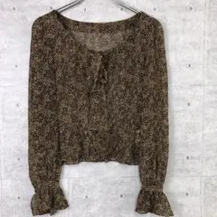 L'EQUIPE YOSHIE INABA リボンネック 花柄シフォンブラウスのサムネイル
