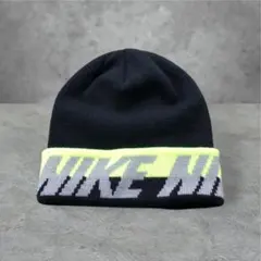 【00's】NIKE ビーニー　ニット帽　刺繍ロゴ　古着　vintage Y2K