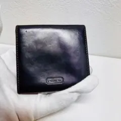 B*G様 COACH レザー コインケース ブラウンパープル 本革 コンパクト財