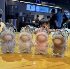 【3個】イニシャルラブブ透明ケース　イニシャルラブブカバー