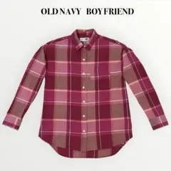 OLD NAVY BOY FRIEND チェック柄 ネルシャツ ピンク系 XXSのサムネイル