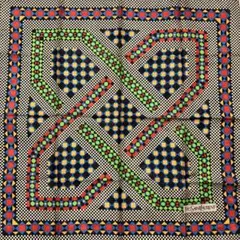 イヴ・サンローラン 大判 ハンカチ レトロ スカーフ 綿ローン