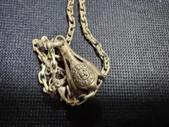 SILVER925刻印 ベル ネックレス ペンダントトップ 燻し加工 メンズ