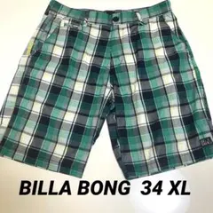 BILLA BONG ビラボン チェック 緑　黄 ショートパンツ 34 XLのサムネイル
