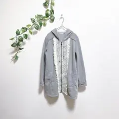 【axes femme】Mサイズ パーカー　アウター　レース　ブルー