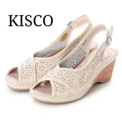 キスコ KISCO 本革 カットワーク メッシュ サンダル ウェッジソール Lのサムネイル