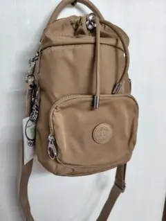 キプリングベージュ ドローストリングショルダーバッグ　未使用品　巾着タイプ